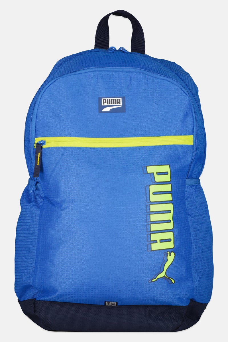 PUMA حقيبة ظهر للرجال بشعار العلامة التجارية، زرقاء - Image 1